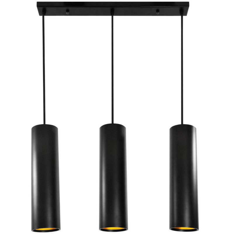 Lampa wisząca Polux Lati 7583 czarno-złota tuby 3xGU10 x 8W 1 szt.
