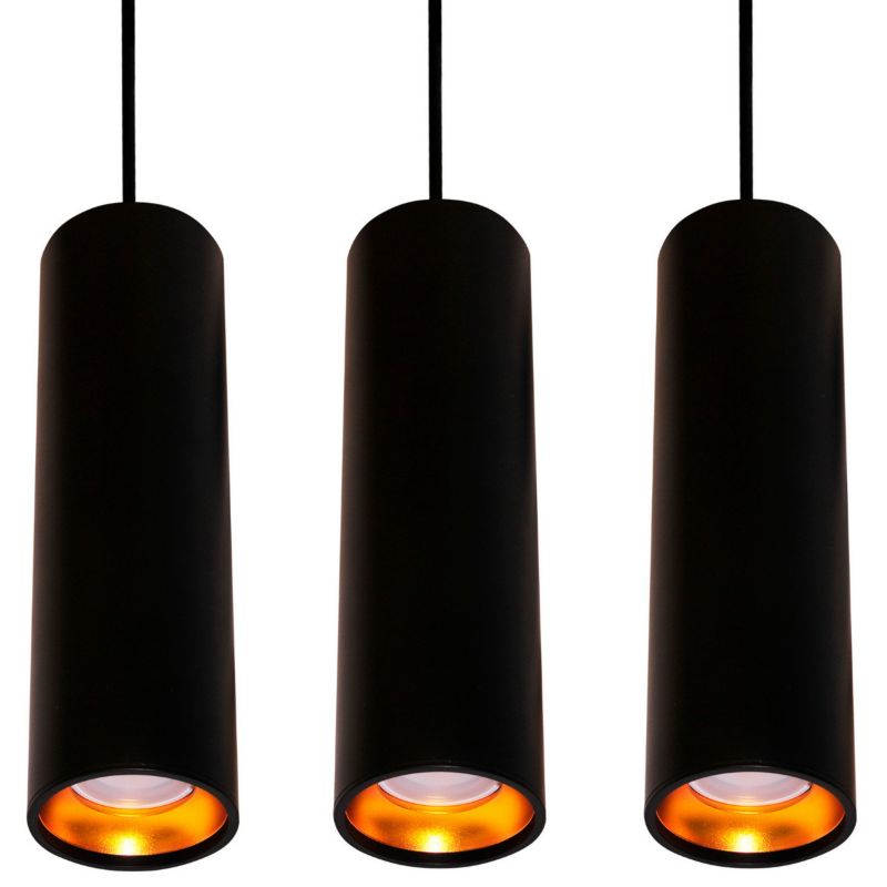 Lampa wisząca Polux Lati 7583 czarno-złota tuby 3xGU10 x 8W 1 szt.
