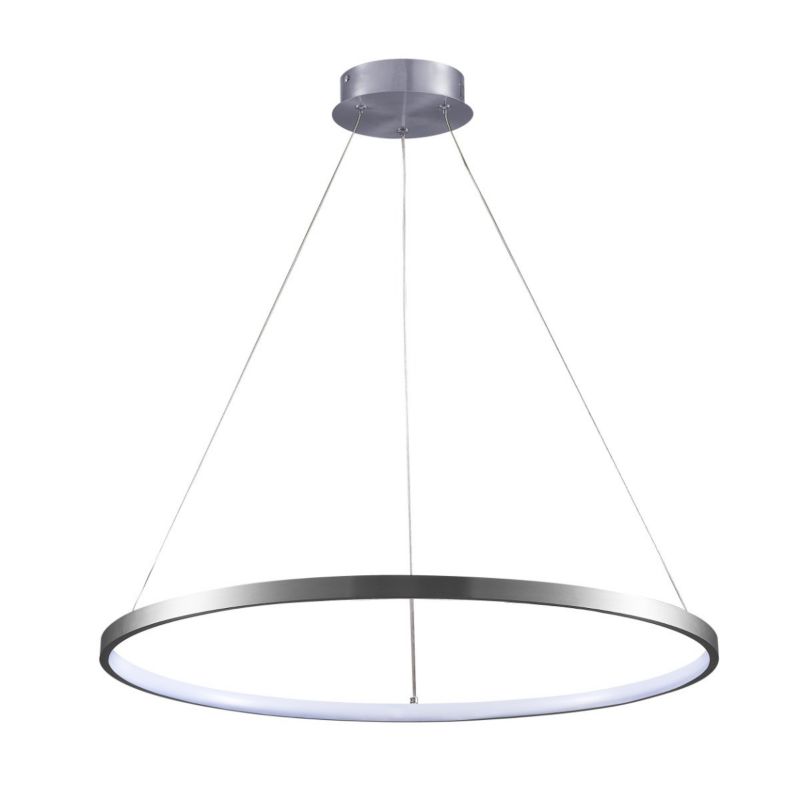 Lampa wisząca Polux Lea 0000 nikiel-biała ring wbudowany LED 20W 1 szt.