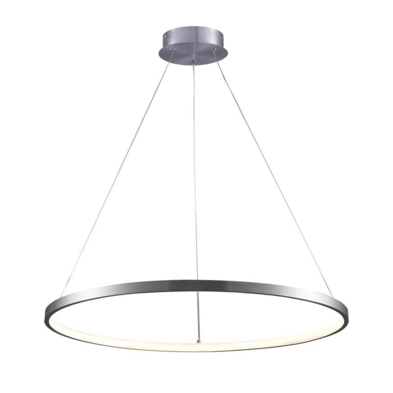 Lampa wisząca Polux Lea 0000 nikiel-biała ring wbudowany LED 20W 1 szt.