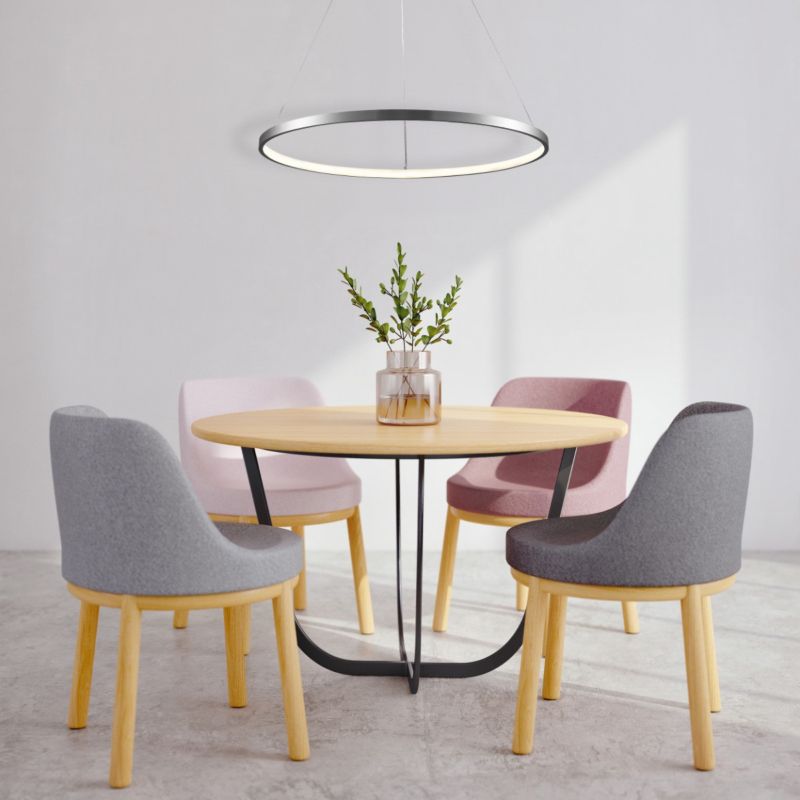 Lampa wisząca Polux Lea 0000 nikiel-biała ring wbudowany LED 20W 1 szt.