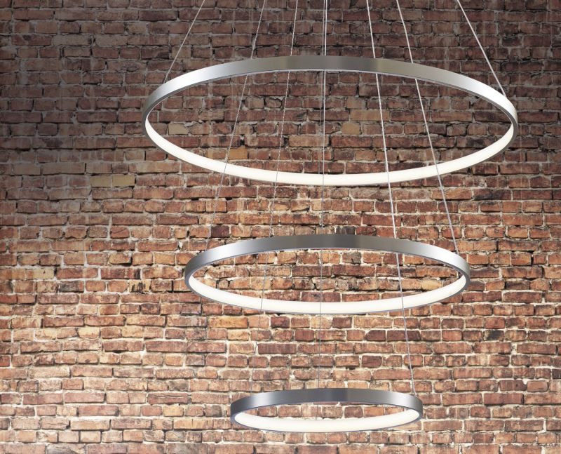 Lampa wisząca Polux Lea 0048 chromowana biała ring wbudowany LED 60W 1 szt.