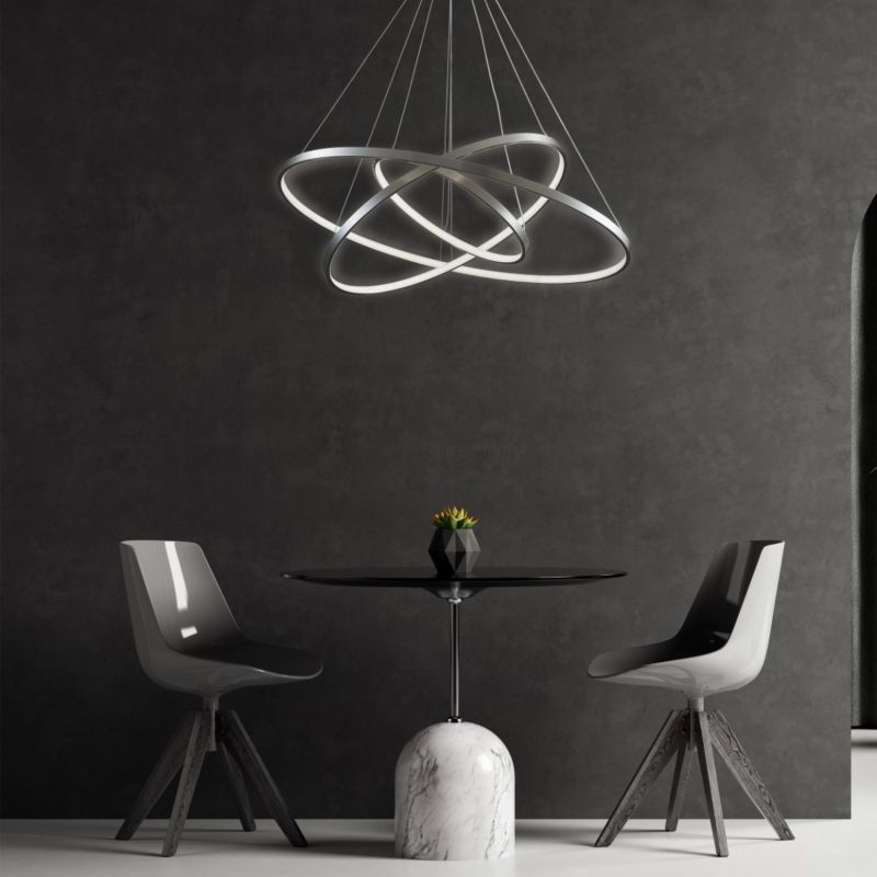 Lampa wisząca Polux Lea 0048 chromowana biała ring wbudowany LED 60W 1 szt.