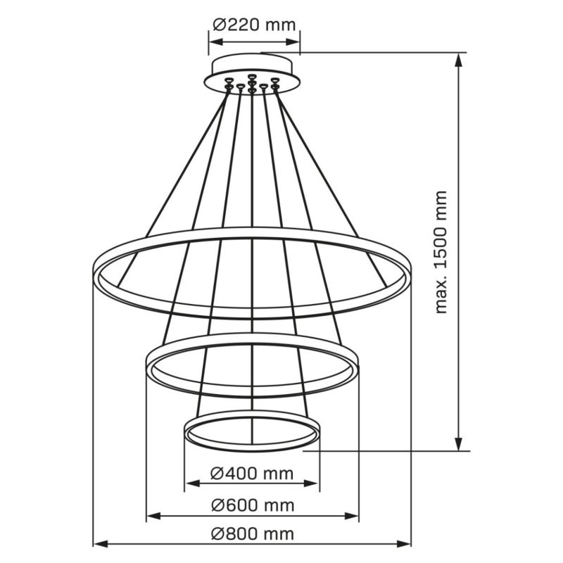 Lampa wisząca Polux Lea 0048 chromowana biała ring wbudowany LED 60W 1 szt.