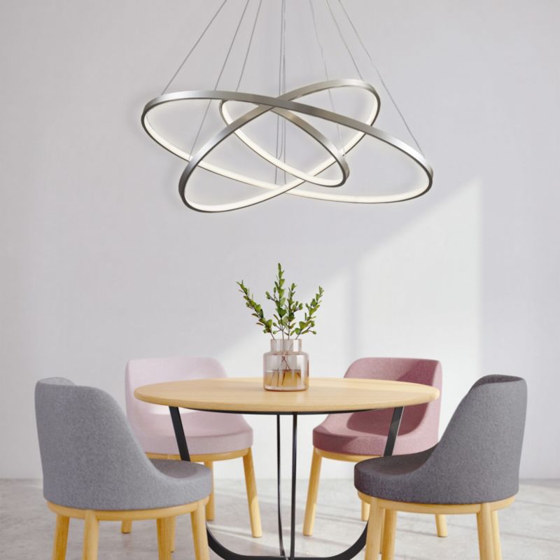 Lampa wisząca Polux Lea 0048 chromowana biała ring wbudowany LED 60W 1 szt.