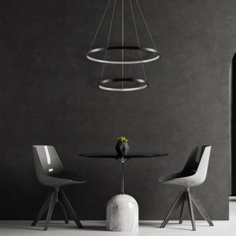 Lampa wisząca Polux Lea 9172 czarno-biała ring wbudowany LED 35W 1 szt.