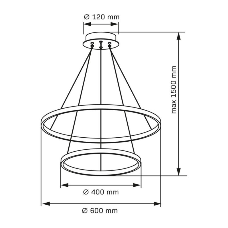 Lampa wisząca Polux Lea 9172 czarno-biała ring wbudowany LED 35W 1 szt.
