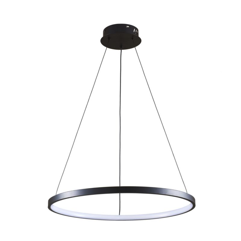 Lampa wisząca Polux Lea czarno-biała nowoczesna okrągła 50 cm wbudowany LED 20W 1 szt.