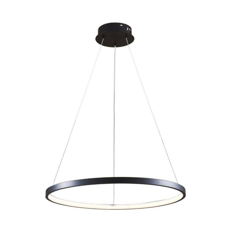 Lampa wisząca Polux Lea czarno-biała nowoczesna okrągła 50 cm wbudowany LED 20W 1 szt.
