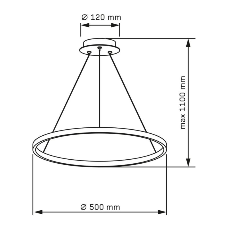 Lampa wisząca Polux Lea czarno-biała nowoczesna okrągła 50 cm wbudowany LED 20W 1 szt.
