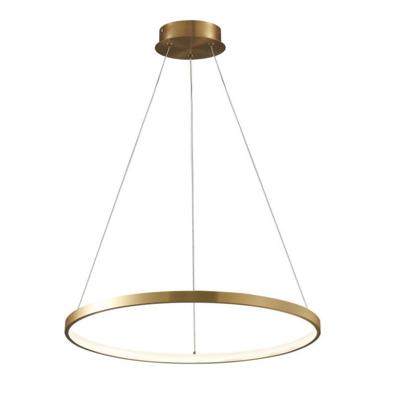 Lampa wisząca Polux Lea złoto-biała nowoczesna okrągła 50 cm wbudowany LED 20W 1 szt.