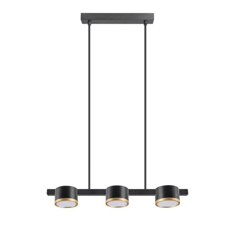 Lampa wisząca Polux Mirella czarna-czarna-złoty oksydowany wym: 100 x 50 x 8,3 cm 3xGX53 x 6W 1 szt.