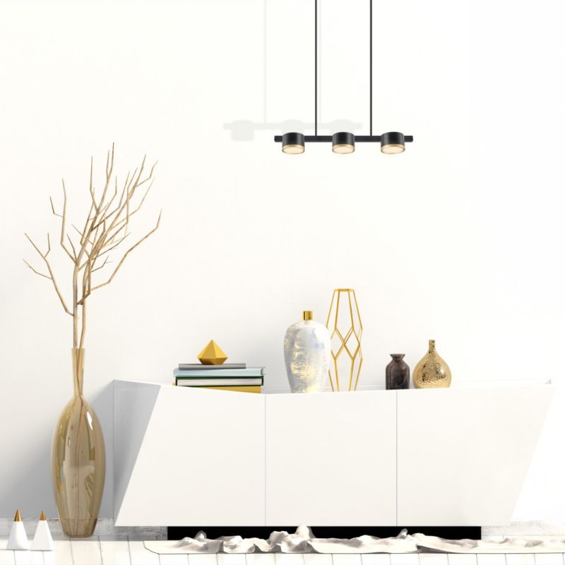 Lampa wisząca Polux Mirella czarna-czarna-złoty oksydowany wym: 100 x 50 x 8,3 cm 3xGX53 x 6W 1 szt.