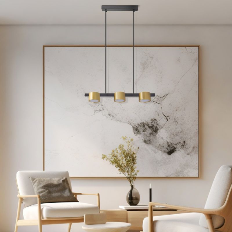 Lampa wisząca Polux Mirella złoto-czarna wym: 100 x 50 x 8,3 cm 3xGX53 x  1 szt.