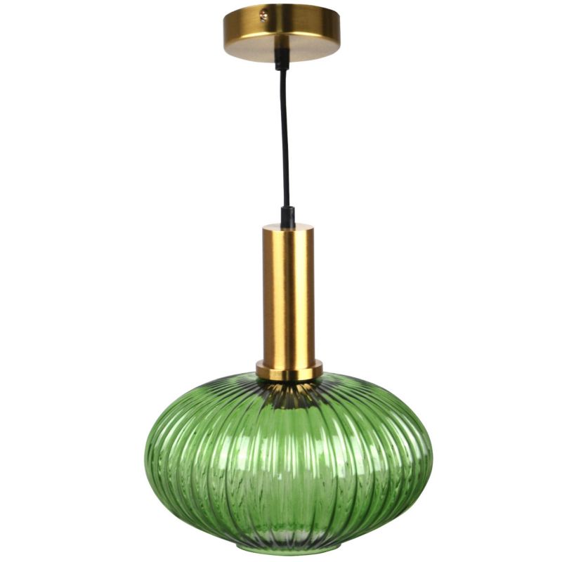 Lampa wisząca Polux Norfolk 4314 zielono-złota 24.5 cm szerokości 1xE27 x 20W 1 szt.