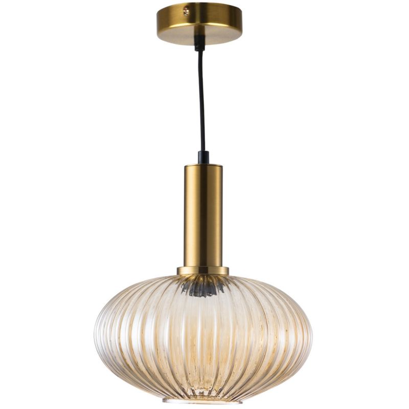 Lampa wisząca Polux Norfolk  złoto-bursztynowy wym: 100 x 24,5 x 24,5 cm 1xE27 x 20W 1 szt.
