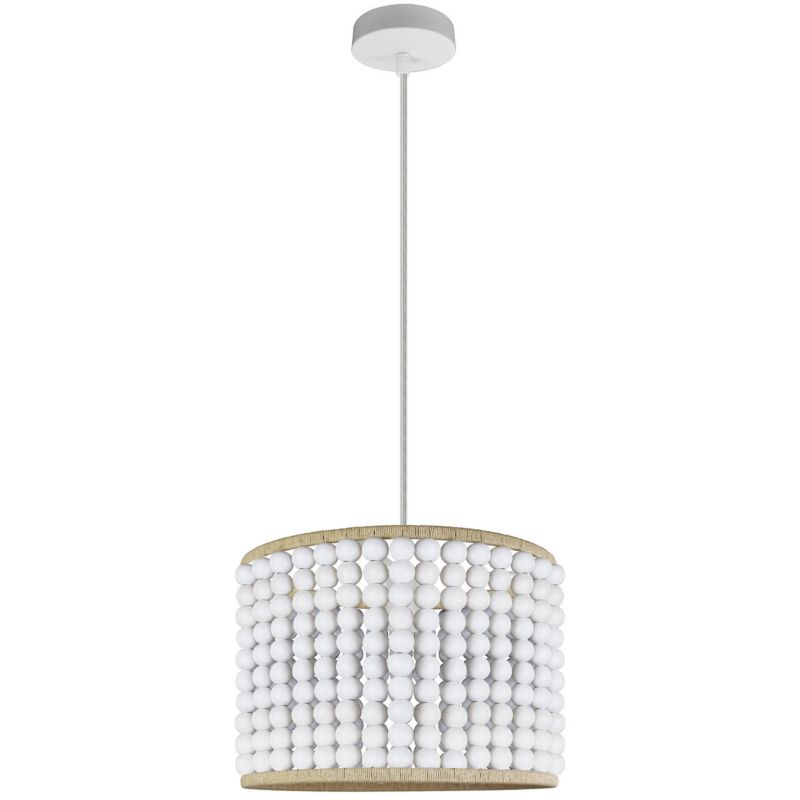 Lampa wisząca Polux Ribe  biało-brązowa wym: 120 x 20 x 30 cm 1xE27 x 20W 1 szt.