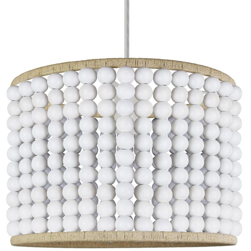 Lampa wisząca Polux Ribe  biało-brązowa wym: 120 x 20 x 30 cm 1xE27 x 20W 1 szt.