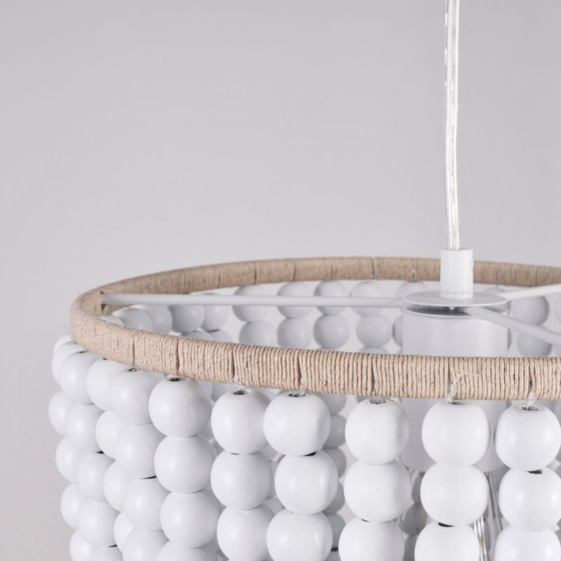 Lampa wisząca Polux Ribe  biało-brązowa wym: 120 x 20 x 30 cm 1xE27 x 20W 1 szt.