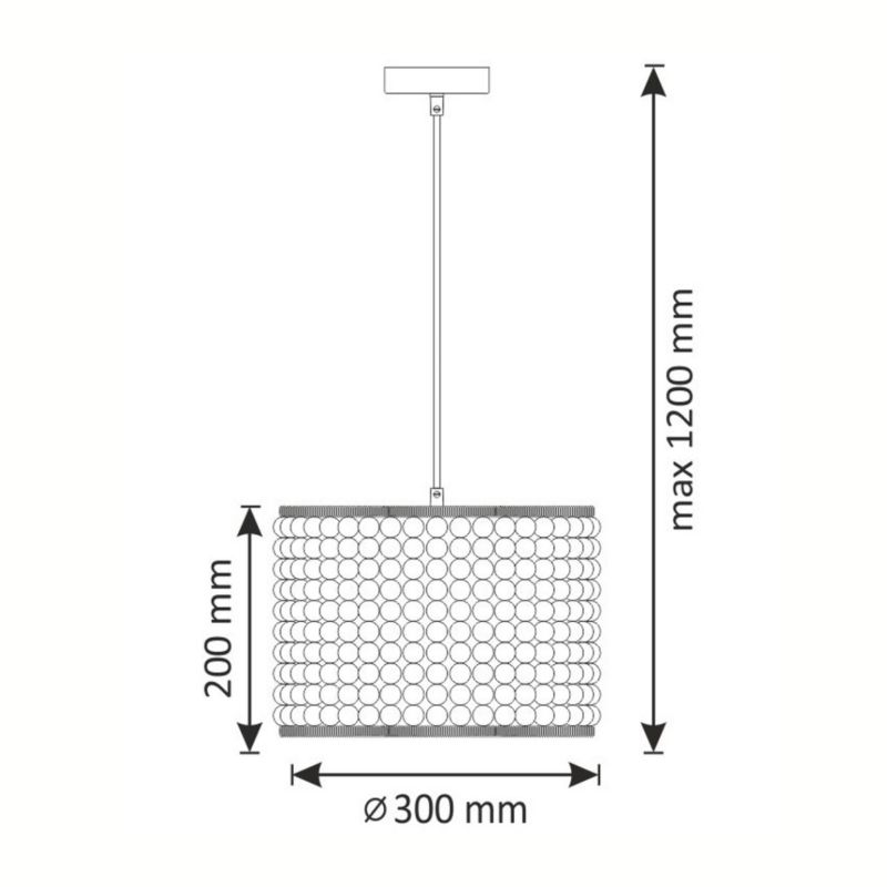 Lampa wisząca Polux Ribe  biało-brązowa wym: 120 x 20 x 30 cm 1xE27 x 20W 1 szt.
