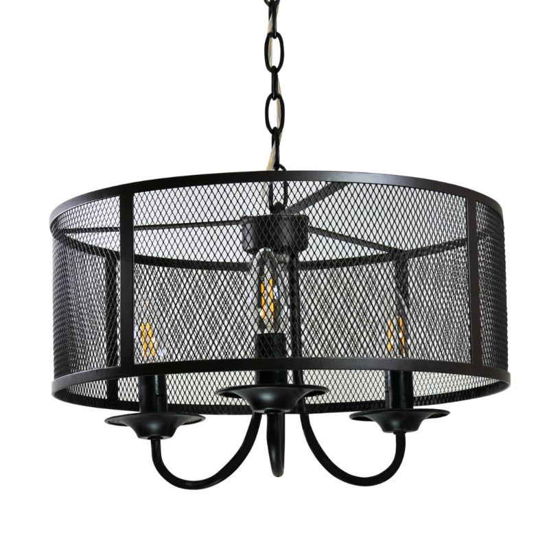 Lampa wisząca Polux Soho 0866 czarna 40 cm średnicy 3xE14 x 12W 1 szt.