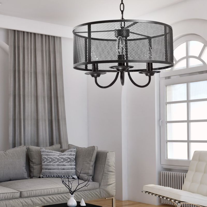 Lampa wisząca Polux Soho 0866 czarna 40 cm średnicy 3xE14 x 12W 1 szt.
