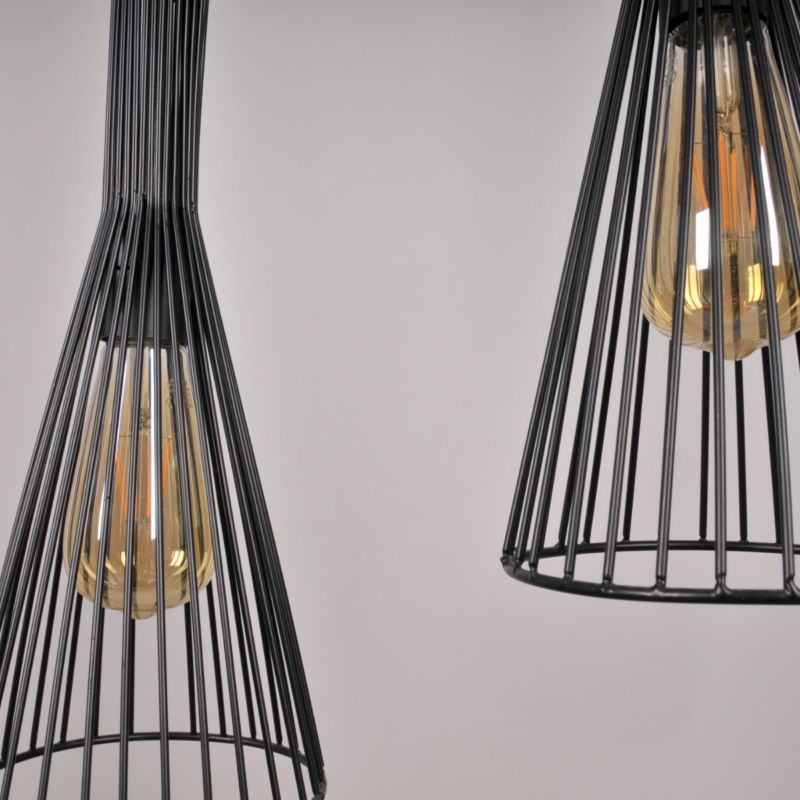Lampa wisząca Polux Tiana czarna wym: 195 x 50 x 15,5 cm 3xE27 x  1 szt.