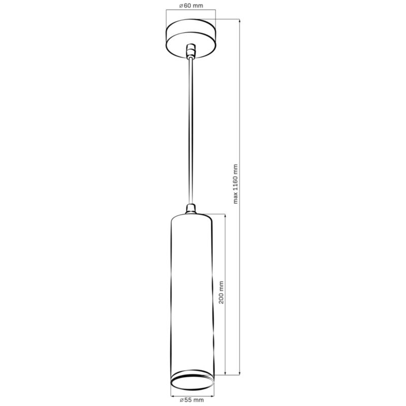 Lampa wisząca Polux Turyn 4832 biało-przeźroczysty akryl tuba 1xGU10 x 10W 1 szt.