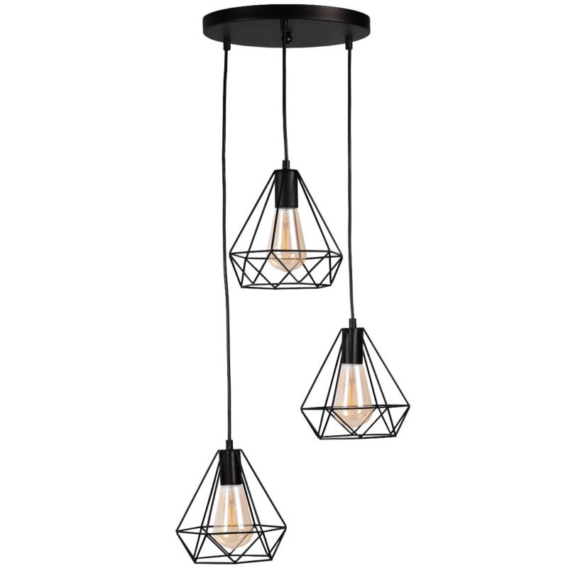 Lampa wisząca Polux Vigo  czarna wym: 120 x 40 x 20 cm 3xE27 x  1 szt.
