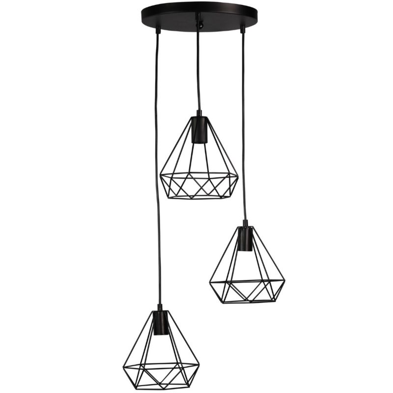 Lampa wisząca Polux Vigo  czarna wym: 120 x 40 x 20 cm 3xE27 x  1 szt.