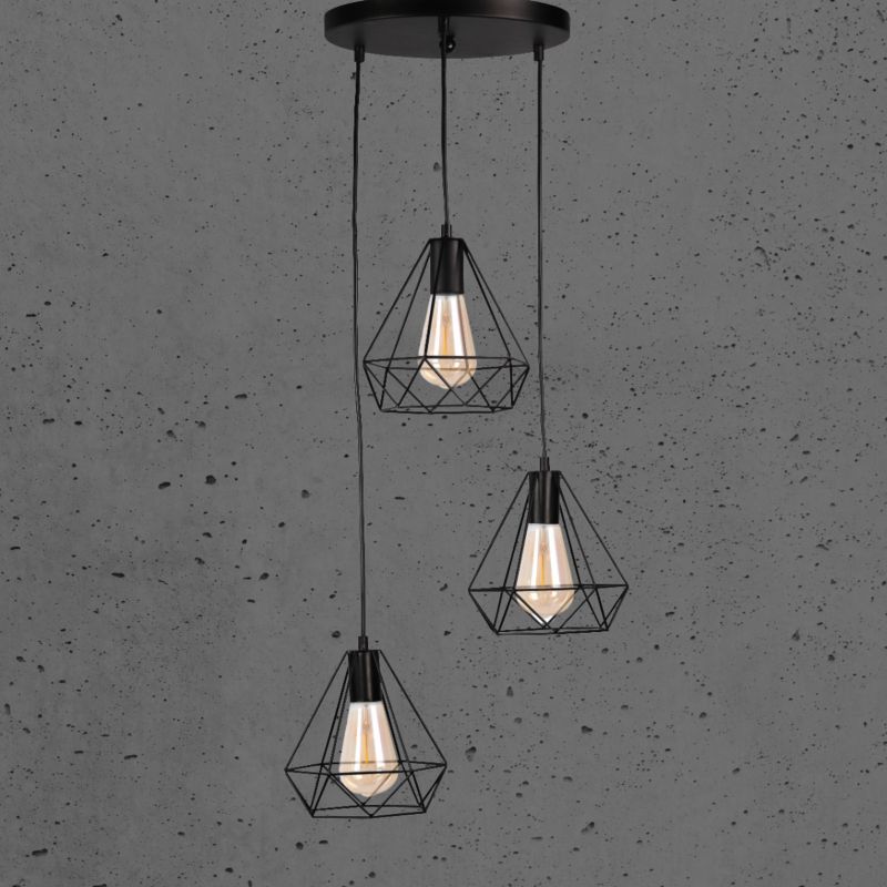 Lampa wisząca Polux Vigo  czarna wym: 120 x 40 x 20 cm 3xE27 x  1 szt.