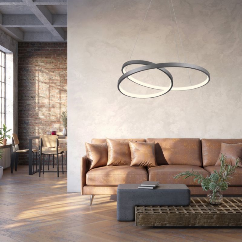 Lampa wisząca Polux Zefira 8021 antracyt nowoczesna wbudowany LED 40W 1 szt.