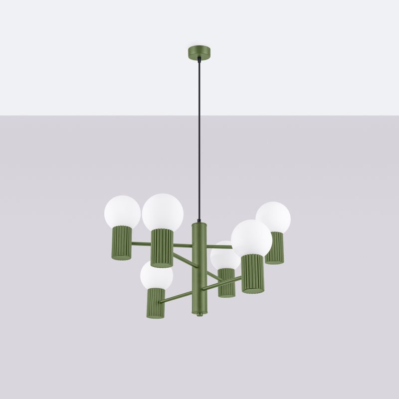 Lampa wisząca  Pure Lume SFERA zielona 6xG9x8W IP20 wym:230x64x64cm - 1 szt.