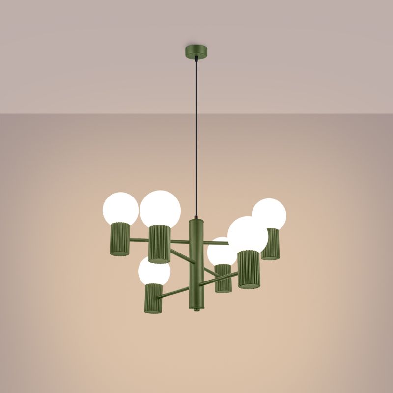 Lampa wisząca  Pure Lume SFERA zielona 6xG9x8W IP20 wym:230x64x64cm - 1 szt.