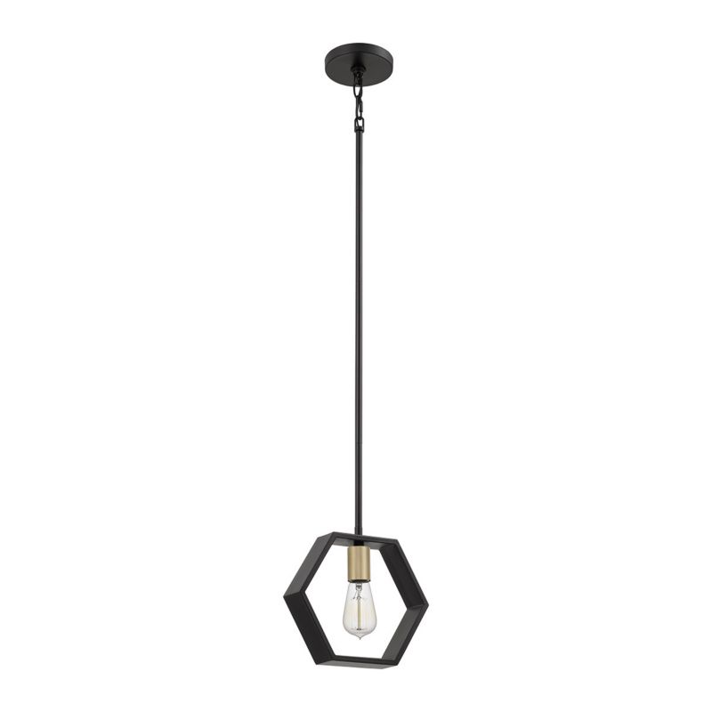 Lampa wisząca Quoizel Bismarck czarna wym: 126,4 x 25,4 x 6 cm 1xE27 x  1 szt.
