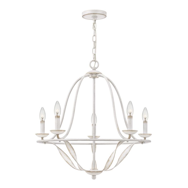 Lampa wisząca Quoizel Bradbury antyczna biel wym: 316,6 x 63,6 x 63,6 cm 5xE14 x  1 szt.
