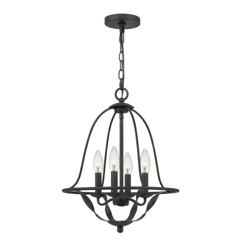 Lampa wisząca Quoizel Bradbury popielata wym: 307,5 x 40,5 x 40,5 cm 4xE14 x  1 szt.