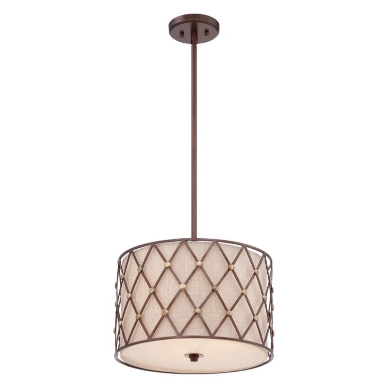 Lampa wisząca Quoizel Brown Lattice ciepła miedź wym: 124,5 x 40,6 x 40,6 cm 3xE27 x  1 szt.
