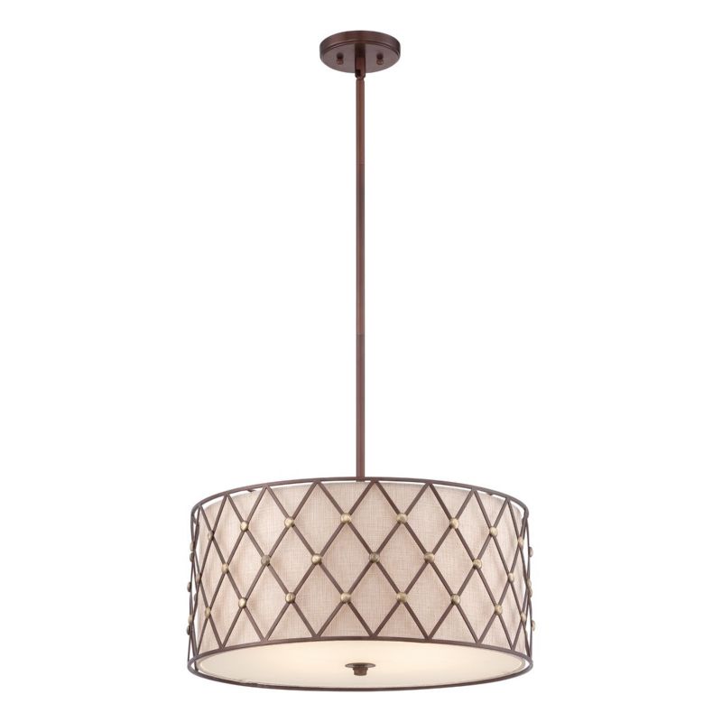 Lampa wisząca Quoizel Brown Lattice ciepła miedź wym: 124,5 x 55,9 x 55,9 cm 4xE27 x  1 szt.