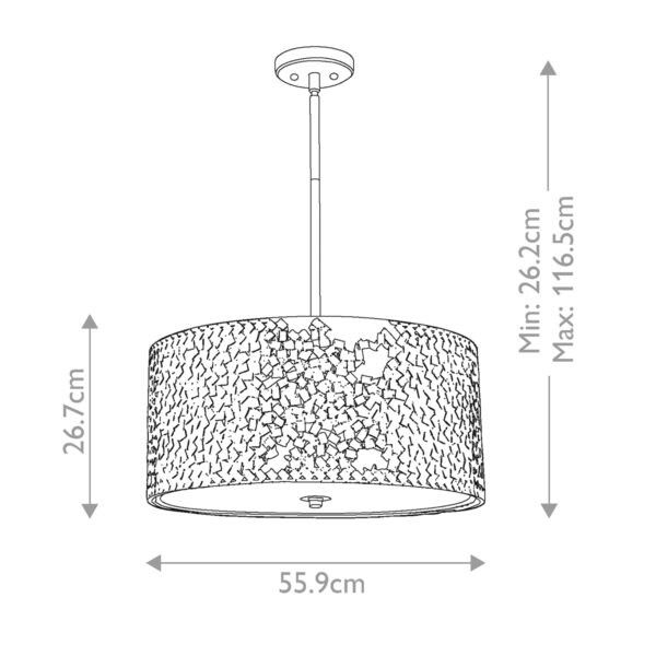 Lampa wisząca Quoizel Confetti stare srebro wym: 124,5 x 55,9 x 55,9 cm 4xE27 x  1 szt.