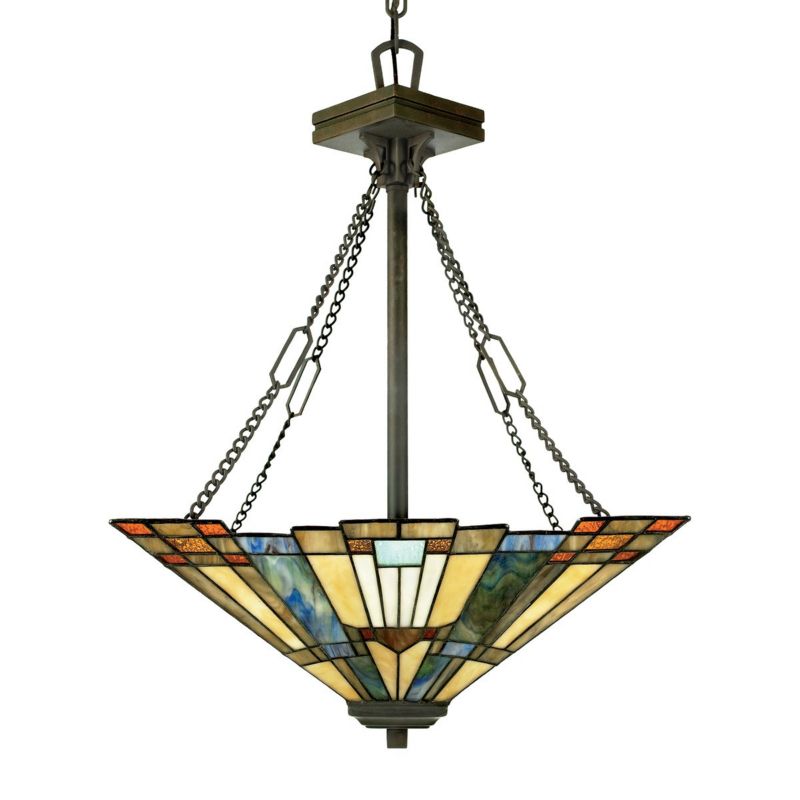 Lampa wisząca Quoizel Inglenook 4212 ciemny brąz Tiffany 3xE27 x 1 szt.