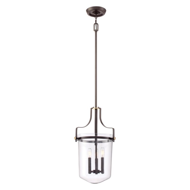 Lampa wisząca Quoizel Penn Station zachodni brąz wym: 167,7 x 33 x 33 cm 3xE14 x  1 szt.