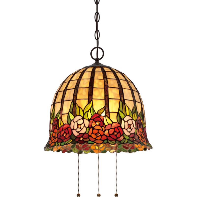 Lampa wisząca Quoizel Rosecliffe 0317 imperialny brąz Tiffany 3xE27 x 1 szt.