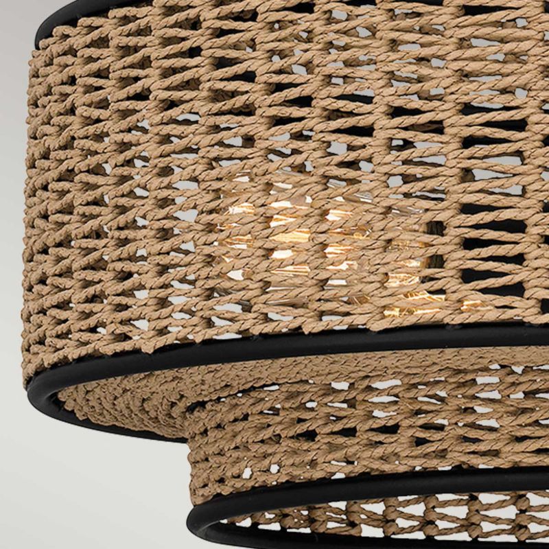 Lampa wisząca Quoizel Teton 6259 beżowo-matowy czarny boho 5xE27 x 1 szt.
