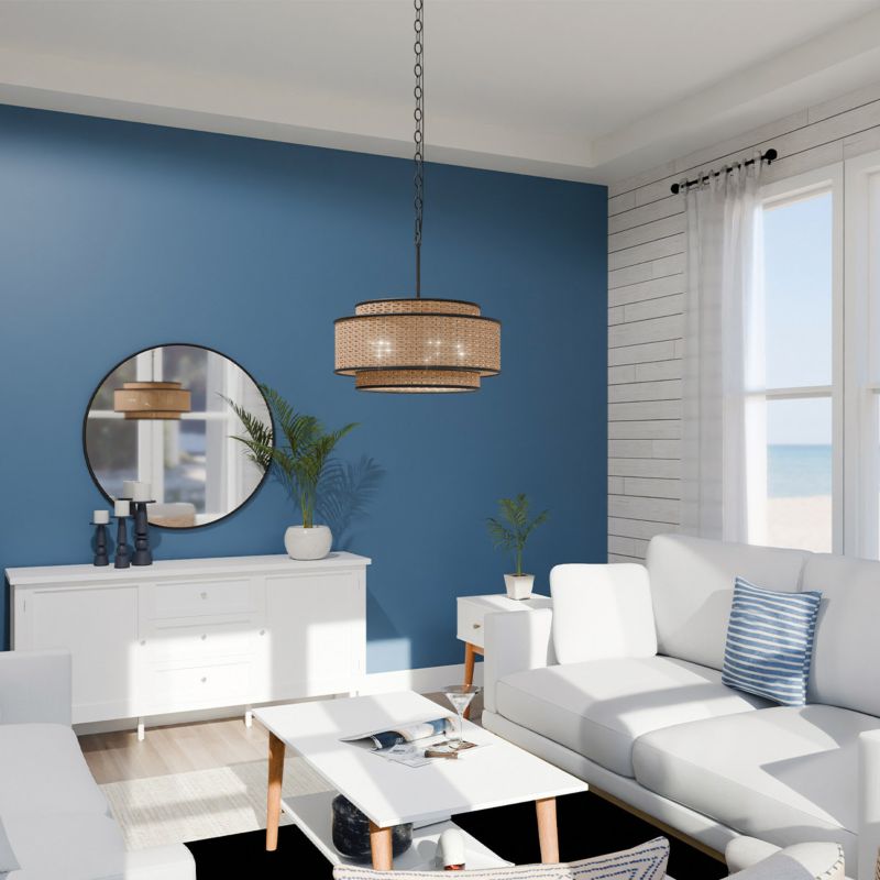 Lampa wisząca Quoizel Teton 6259 beżowo-matowy czarny boho 5xE27 x 1 szt.
