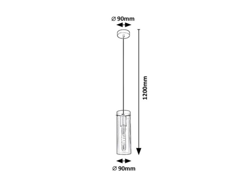 Lampa wisząca Rabalux Acantha czarno-przezroczysta 1xE27x40W wym:120x9x9cm IP20 -1 szt.