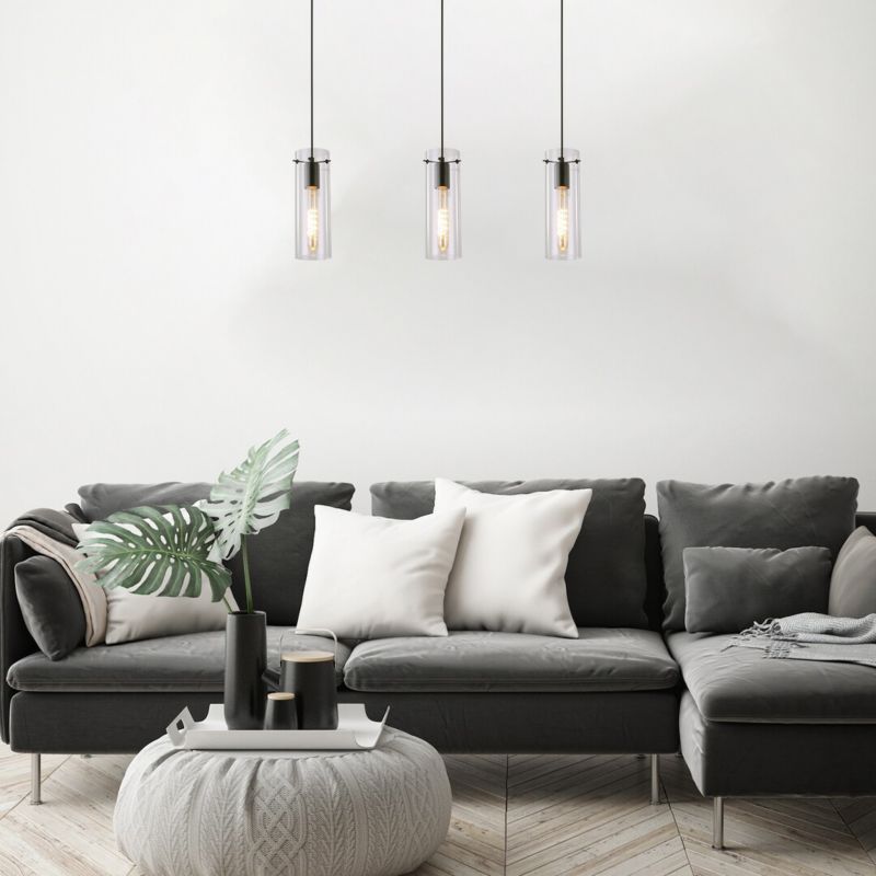 Lampa wisząca Rabalux Acantha czarno-przezroczysta 1xE27x40W wym:120x9x9cm IP20 -1 szt.