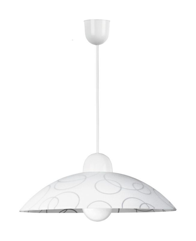 Lampa wisząca Rabalux Ada biało-przezroczysta szklana okrągła 30 cm do kuchni 1xE27 x 60W 1 szt.