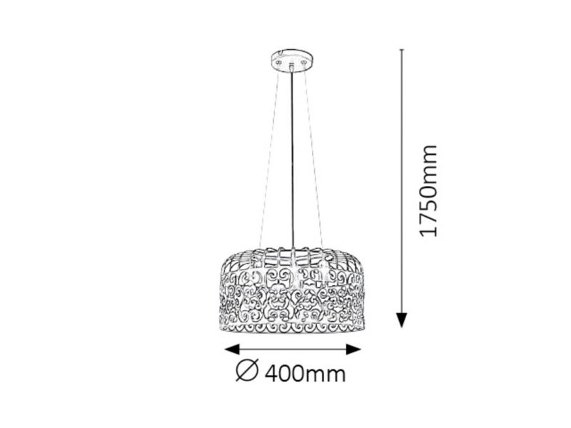 Lampa wisząca Rabalux Alessandra biała wym: 175,5 x 40 x 40 cm 3xE27 x 60W 1 szt.