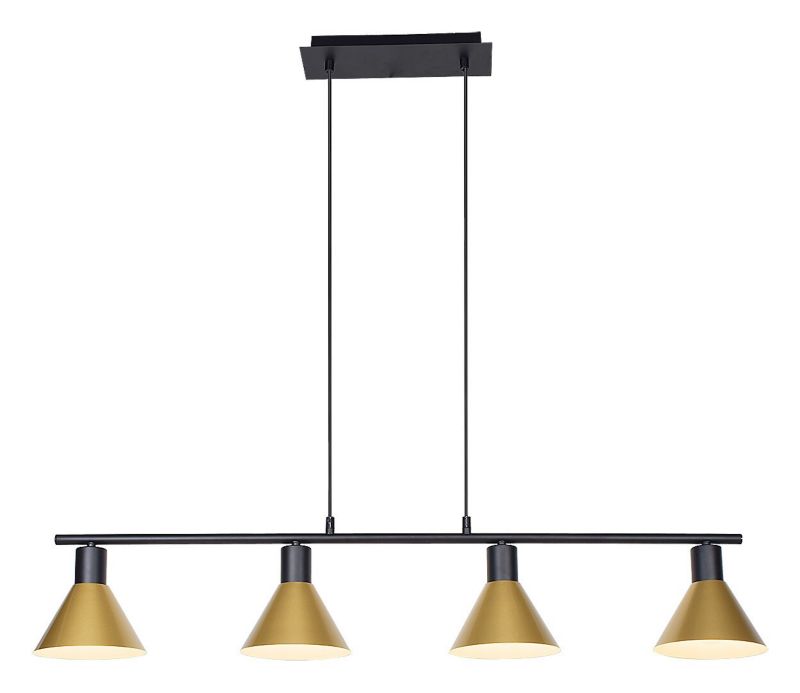 Lampa wisząca Rabalux Alvaro czarny matowa-złota wym: 150 x 100 x 16 cm 4xE27 x  1 szt.